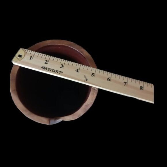 VTG wood vase asymetrical cylinder shape vase - Picture 5 of 8